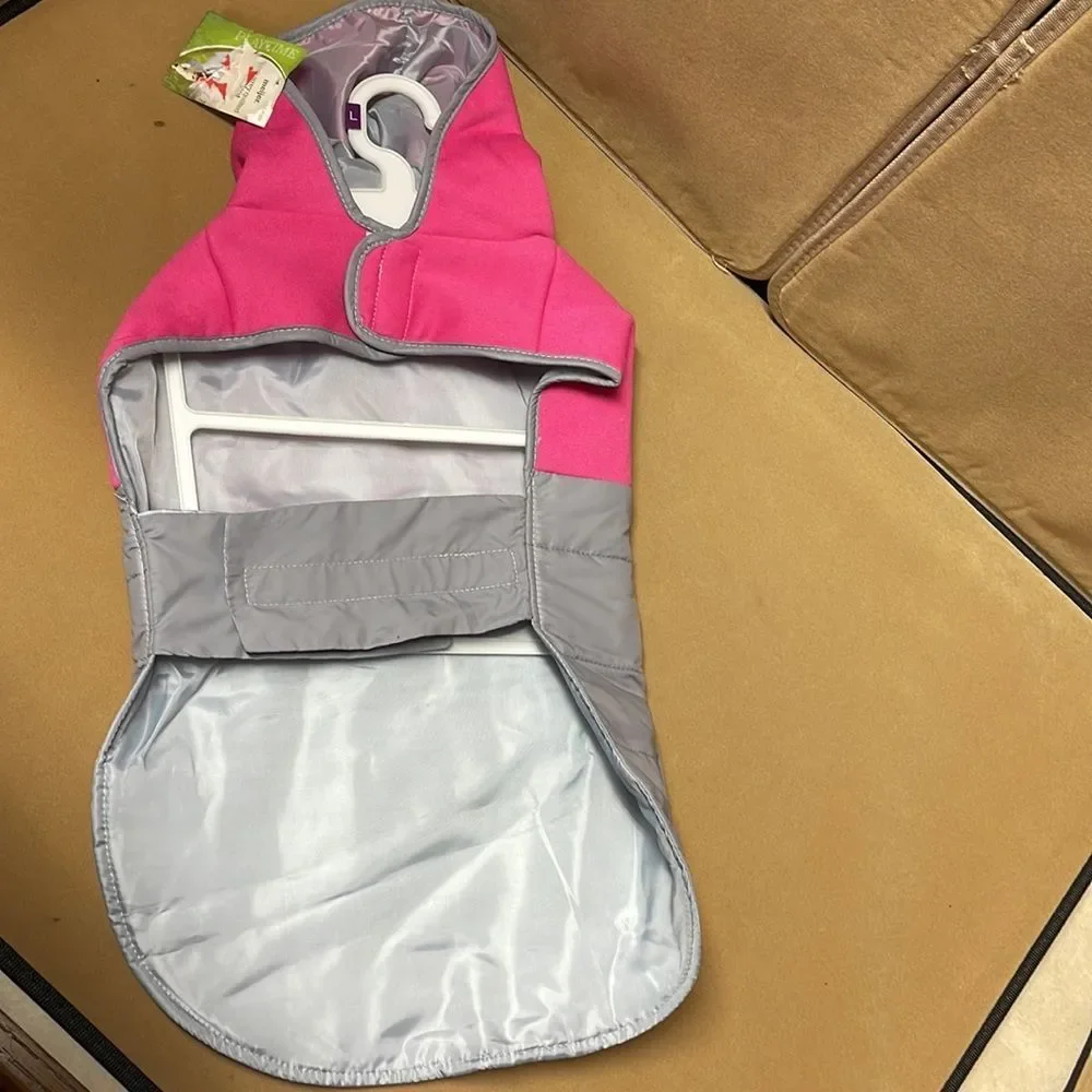 Pink and gray rain jacket